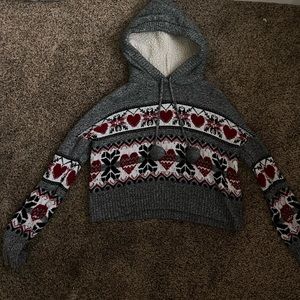 Christmas sherpa crop top size L